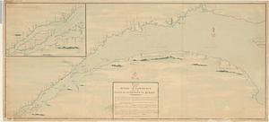 Plan of the river St Lawrence fom the Island of Anticosta to Quebec ... from a manuscript found on board ye Alcide taken June 1755 by Admiral Boscawen