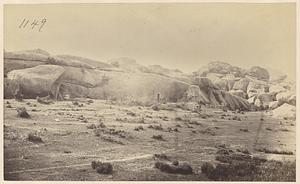 Rocky outcrop with Karna Chowpar cave, Barabar Hills