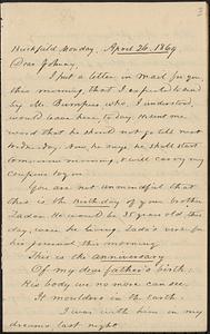 Letter from Zadoc Long to John D. Long, April 26, 1869