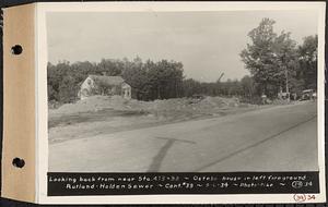 Contract No. 39, Trunk Line Sewer, Rutland, Holden, looking back from near Sta. 475+92, Ostebo house in left foreground, Rutland-Holden Sewer, Rutland, Mass., Sep. 6, 1934