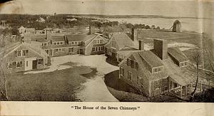 House of Seven Chimneys overhead view, built and owned by Charles Henry Davis, South Yarmouth, Mass.
