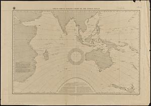 Great circle sailing chart of the Indian Ocean