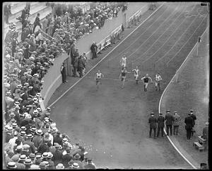Race at Olympic trials, Harvard Stadium