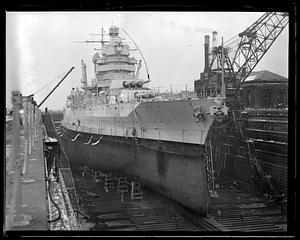 USS Idaho in drydock