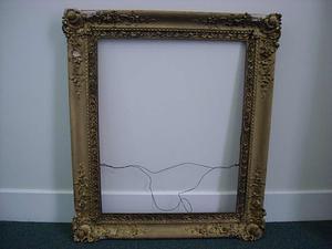 Gilt rectangular frame with floral molding