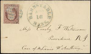 B. F. Waterman to Emily F. Waterman, Barnstable