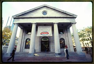 Boston Circa 1990: Eastern entrance of Faneuil Hall