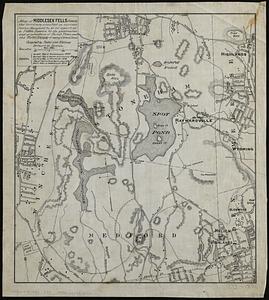 Map of Middlesex Fells showing the territory situated in various towns designed to be set apart as a public domain for the preservation and production of forest trees and the water supply of many cities & towns