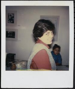 Woman turning her head and smiling
