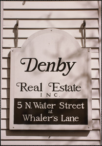 Sign for Denby Real Estate office at 5 North Water Street
