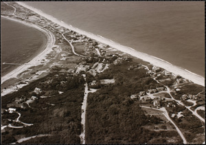 Aerial view of 120 Wauwinet Road and surrounding homes