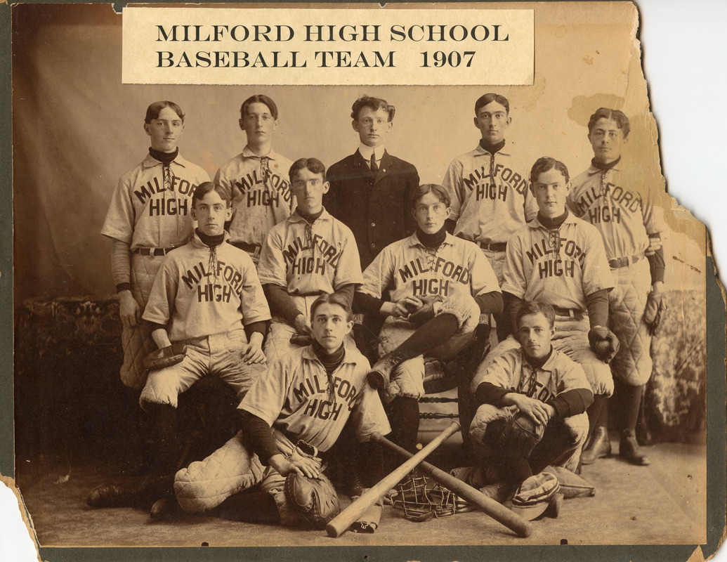 Milford High School's 1907 baseball team photo - Digital Commonwealth