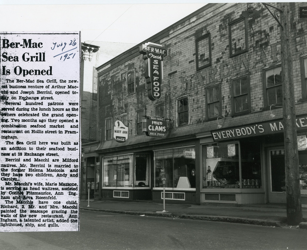 Ber-Mac Sea Grill opening July 26, 1951 on Exchange St.