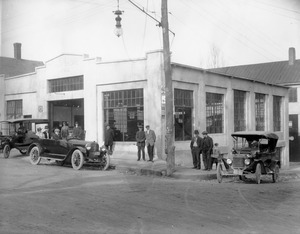 Lincoln Square Garage, corner of Spruce and School Sts. circa 1920s