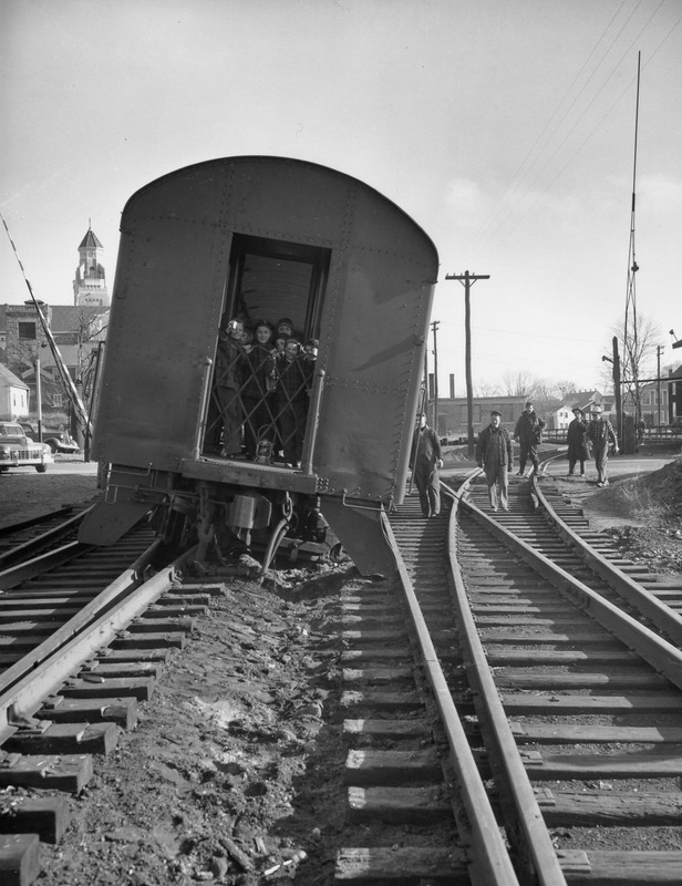 Derailment of railroad car
