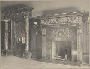 Boston Public Library, doorway and mantel in Delivery Room