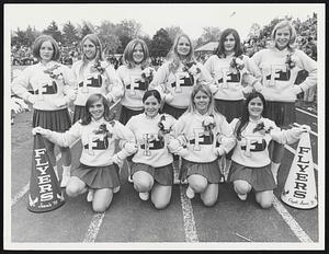 Framingham South. Front Left to Right -- Marsha Howkins Jann Reigner (capt) Kem Mac Jean Eileen Jones. Rear -- Sandy Perry Jeannie O'Connell Mary Tota Lynn Tas Scollay Rene Gasgne Kathy van Camp.