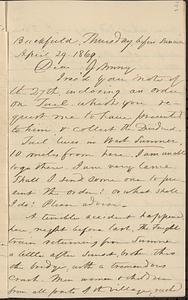 Letter from Zadoc Long to John D. Long, April 29, 1869