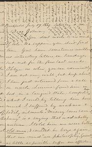 Letter from Zadoc Long to John D. Long, July 17, 1869