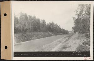 Contract No. 21, Portion of Ware-Belchertown Highway, Ware and Belchertown, Ware-Belchertown highway, looking west from Sta. 221+00, Ware and Belchertown, Mass., Sep. 14, 1932