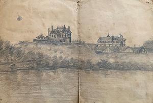 Drawing of Sandyside, residence of the Simpkins family, Yarmouth Port, Mass.