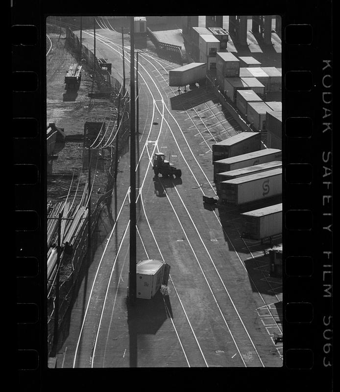 Mystic Pier: Railroad tracks, Boston