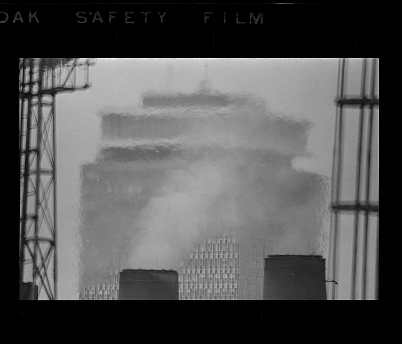Heat from South Bay incinerator chimney & Prudential Tower (1,000mm lens), Boston