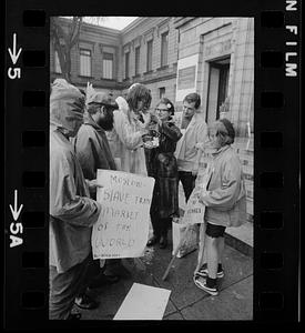Unidentified anti-USSR protestors at Museum of Fine Arts, Boston