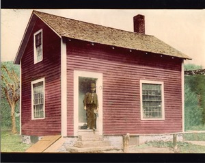 Cobbler Shop with Mr. Wells, Buckland Mass., circa 1900