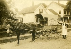 Lewis F. Meyers and J.G. Haigis Meat wagon, Buckland, Mass., circa 1910