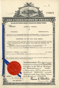Dr. Robert H. Goddard's Patent for Vaporizers for Use With Solar Energy