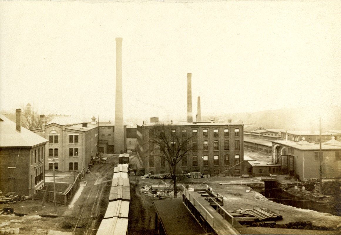 A view of the rear of Draper Company in Hopedale, Massachusetts looking eastward