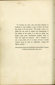 President Theodore Roosevelt's introduction of Massachusetts Governor Eben S. Draper