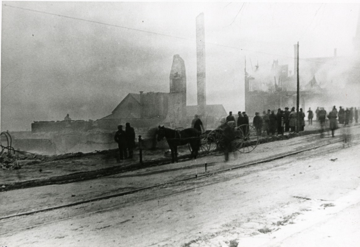 Fire 7, Main Street Hopkinton during fire of 1900