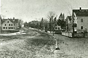 View from town center, Main Street Hopkinton looking east, ca 1890's