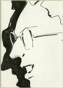 A self-portrait drawing of W. Joseph Carr