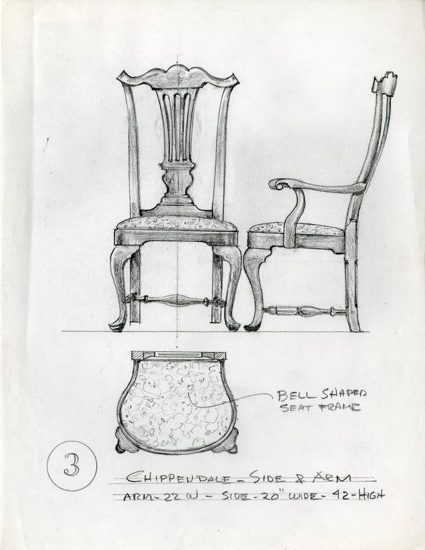 Chippendale side and arm chair design