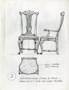 Chippendale side and arm chair design