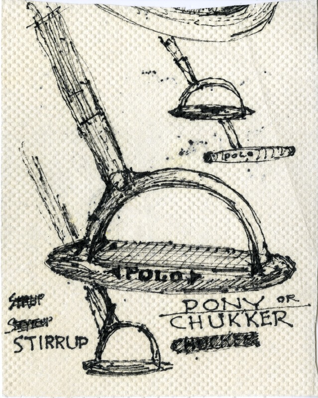 Paper towel sketch of a stirrup