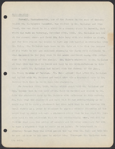 Sacco-Vanzetti Case Records, 1920-1928. Commonwealth v. Vanzetti (Bridgewater Trial). Examination of Jurors in regard to shells opened by Foreman Burgess in the Bridgewater Trial: Charles Gale, 1920. Box 2, Folder 10, Harvard Law School Library, Historical & Special Collections