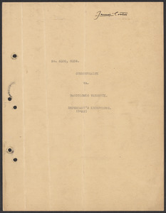 Sacco-Vanzetti Case Records, 1920-1928. Commonwealth v. Vanzetti (Bridgewater Trial). Defendant's Bill of Exceptions, 1920. Box 2, Folder 18, Harvard Law School Library, Historical & Special Collections