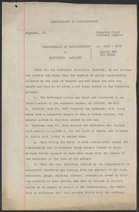 Sacco-Vanzetti Case Records, 1920-1928. Commonwealth v. Vanzetti (Bridgewater Trial). Motion for New Trial, 1920-1921. Box 2, Folder 22, Harvard Law School Library, Historical & Special Collections