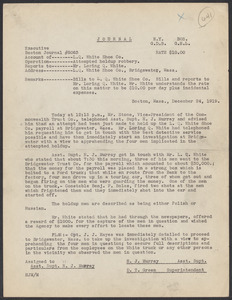 Sacco-Vanzetti Case Records, 1920-1928. Commonwealth v. Vanzetti (Bridgewater Trial). Boston Journal Account, December 24, 1919. Box 2, Folder 23, Harvard Law School Library, Historical & Special Collections