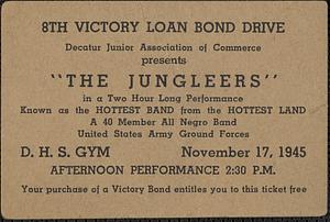 8th Victory Loan Drive, Decatur Junior Association of Commerce presents "the Jungleers"