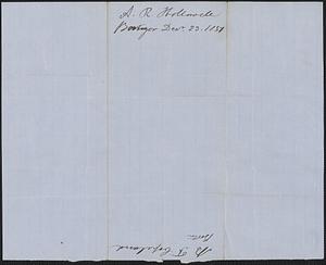 A. R. Hollowell to B. F. Copeland, 23 December 1851