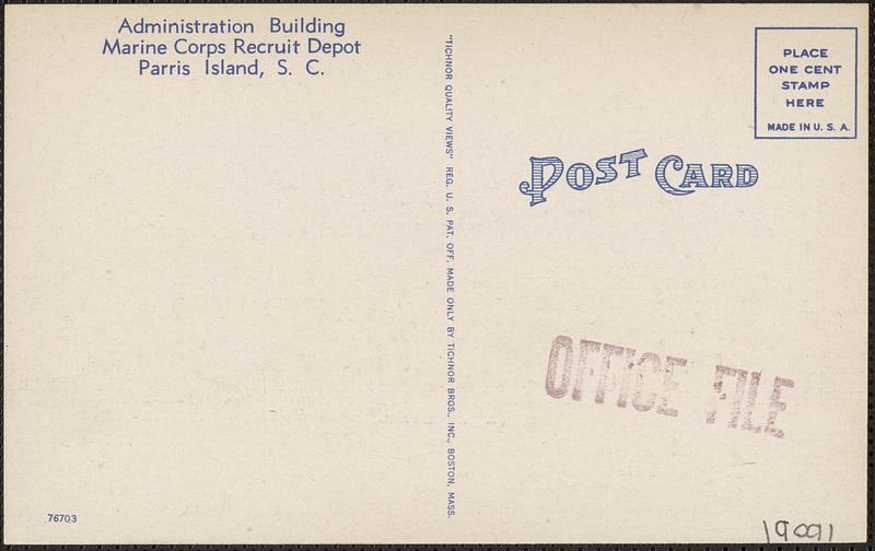 Administration building, Marine Corps Recruit Depot, Parris Island, S. C.