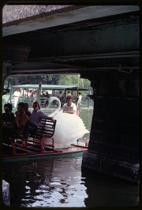 Swan Boat under bridge, Boston Public Garden