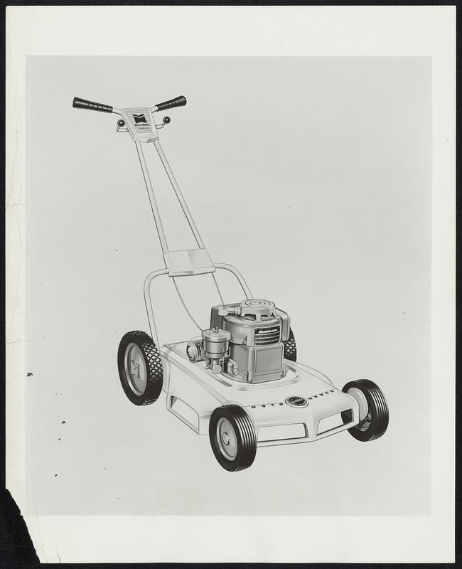 The new 21" three-speed, self-propelled Constellation model is a typical example of the new line of 1955 Moto-Mower power mowers.