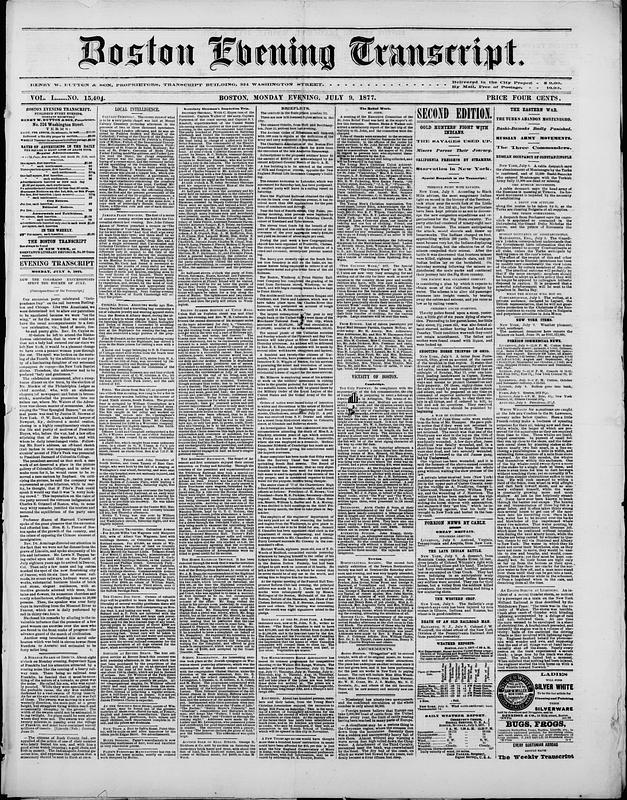 Boston Evening Transcript July 09 1877 Digital Commonwealth Boston evening transcript july 09 1877 digital commonwealth