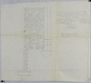 Full-scale of true elevation of side tracery on canopy of main altar